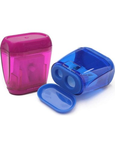 Sacapuntas Manual Doble Agujero SUMAJU 4 Piezas Colorido