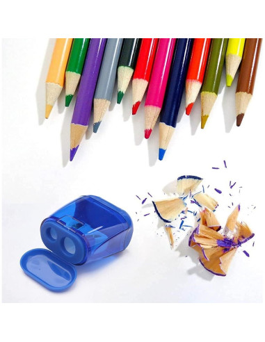 Sacapuntas Manual Doble Agujero SUMAJU 4 Piezas Colorido