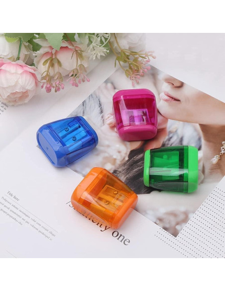 Sacapuntas Manual Doble Agujero SUMAJU 4 Piezas Colorido