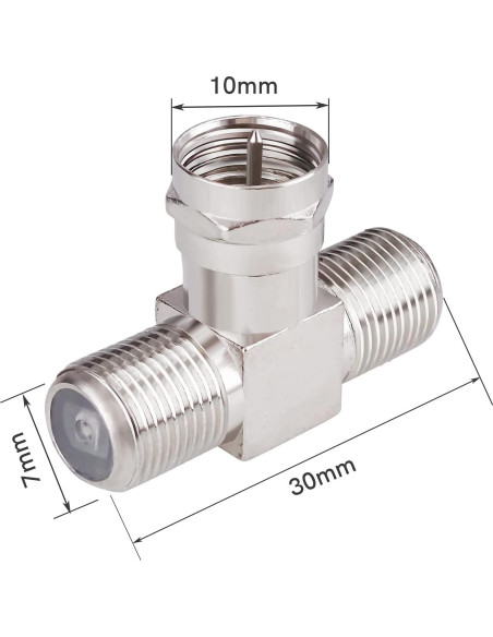 Adaptador Divisor Coaxial Goupchn F Macho a Doble F Hembra