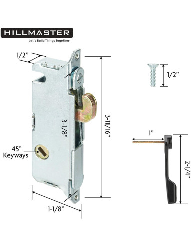 Juego de Manijas para Puerta de Patio HILLMASTER Negro 45