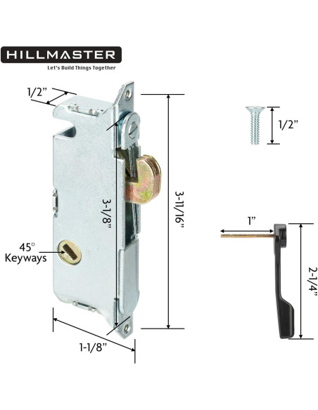 Juego de Manijas para Puerta de Patio HILLMASTER Negro 45