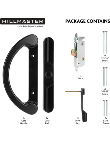 Juego de Manijas para Puerta de Patio HILLMASTER Negro 45