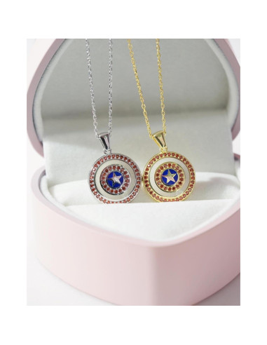 Collar Escudo del Capitán América - Plata Esterlina 925