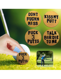 Marcador de Pelota de Golf Divertido Genérico 4 Piezas Marrón 2