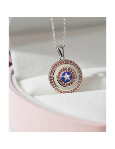 Collar Escudo del Capitán América - Plata Esterlina 925