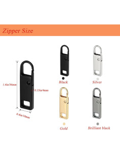 Tiradores de Cremallera Urmspst 8 Piezas Metal 4 Colores 2