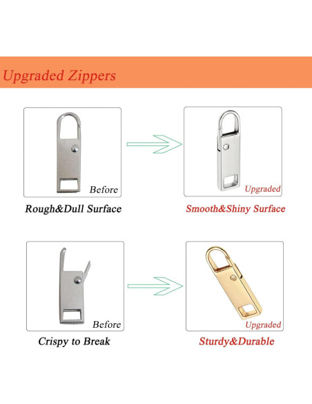 Tiradores de Cremallera Urmspst 8 Piezas Metal 4 Colores