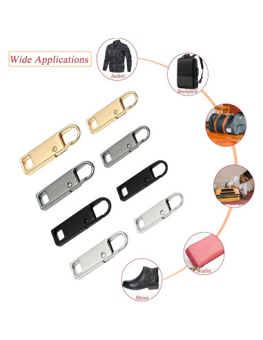 Tiradores de Cremallera Urmspst 8 Piezas Metal 4 Colores