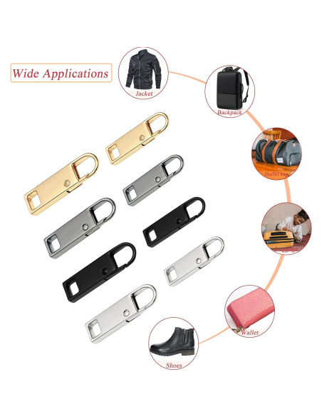 Tiradores de Cremallera Urmspst 8 Piezas Metal 4 Colores