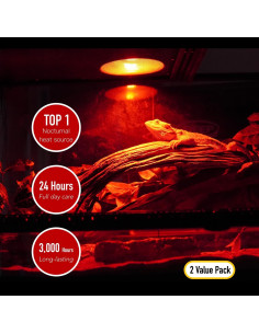 Bombilla de Calor Roja Infrarroja ReptiKing 100W Paquete de 2 2