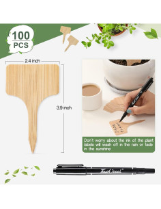 Etiquetas para Plantas VITEVER 100pcs PVC Impermeables 9.9x6.1cm 2