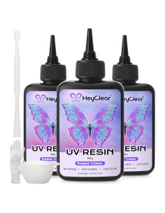 Kit de Resina UV 300g HeyClear - Epoxi Clara y Dura para Manualidades