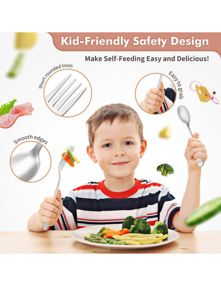 Set de Cubiertos para Niños DRKIO - 6 Piezas de Acero Inoxidable Set de Cubiertos para Niños DRKIO - 6 Piezas de Acero Inoxidable