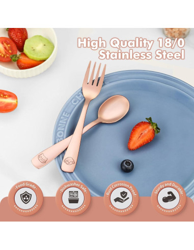 Set de Cubiertos para Niños DRKIO - 6 Piezas de Acero Inoxidable