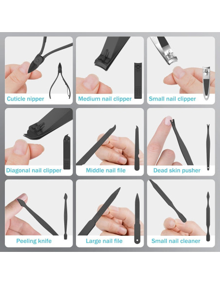 Kit de Manicura y Pedicura Profesional TSEOA 31 Piezas Rojo