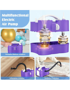 Bomba de aire eléctrica jojnawa EBPump-PL 3 en 1 para globos 2