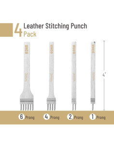 Kit de Herramientas de Costura de Cuero UNCO - 4 Piezas 3 mm 2
