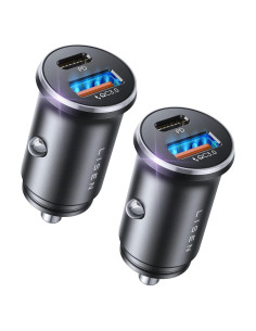 Cargador de Automóvil LISEN 54W USB C Doble Rápido Negro