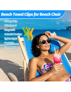 Clips para Toallas de Playa Minyaluck - 12 Pcs Multicolor 2