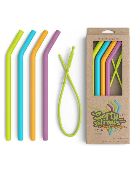 Popotes de Silicona Reutilizables Popotes Softy 23 cm Anchos