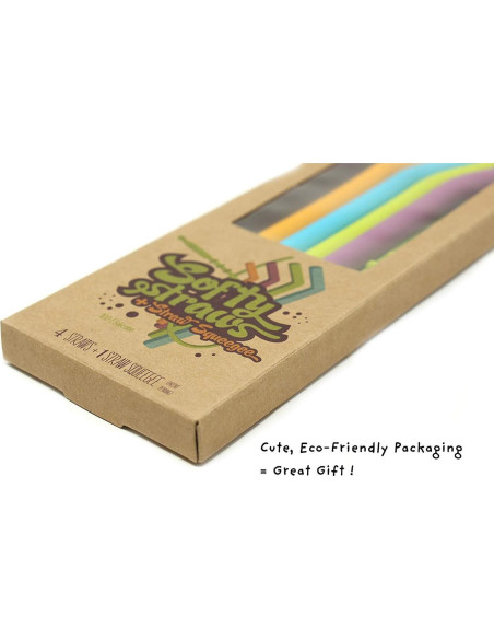 Popotes de Silicona Reutilizables Popotes Softy 23 cm Anchos