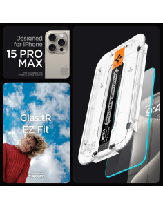 Protector de Pantalla Vidrio Templado Spigen iPhone 15 Pro Max - 2 Unidades 2