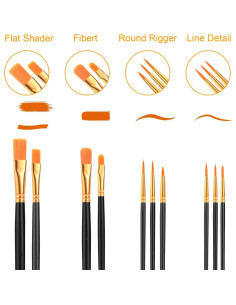 Conjunto de Pinceles AROIC 20 Piezas Nylon para Pintura 2