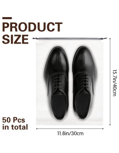 50 Bolsas de Zapatos de Viaje Translúcidas Irrmshr 30x40cm 2