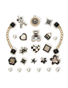 Juego de Encantos para Zapatos Brillantes Mujeres - 24 Accesorios