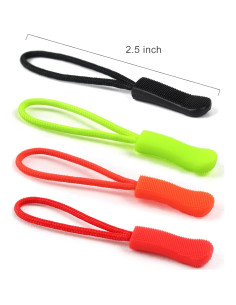 20PCS Tiradores de Cremallera Caracol Rojo Fluorescentes 2
