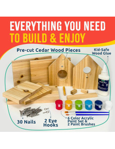 Kit de Casa para Aves DIY SparkJump - Madera de Cedro 20x15x30cm 2