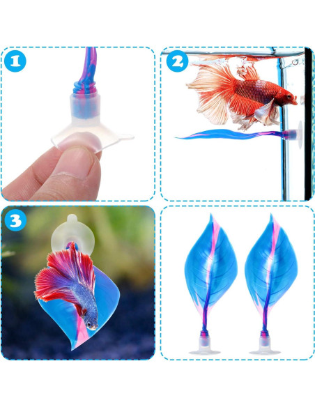 Hamaca de Silicona para Peces Betta WILLBOND - 2 Piezas Azul