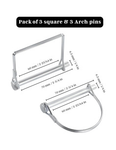 Paquete de 6 Pasadores de Remolque PINAILER 6.99 cm x 0.64 cm 2