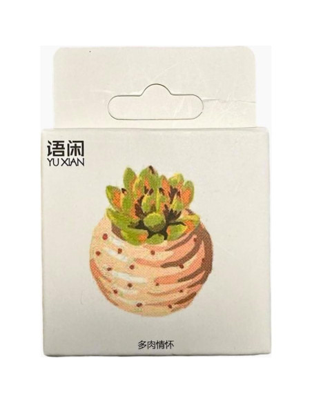 Stickers Estéticos de Suculentas KetA - 50 Piezas Verde