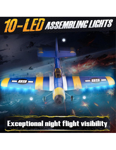 Avión RC BEZGAR Z61 con Giroscopio y Luces LED
