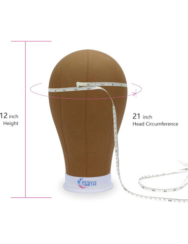 Cabeza de Peluca Eerya 21 Pulgadas Marrón con Soporte