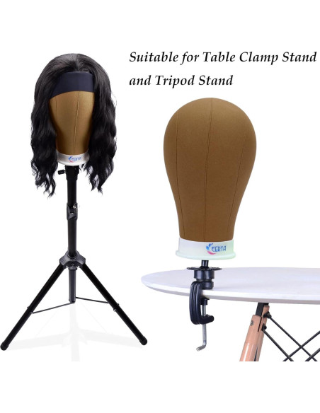 Cabeza de Peluca Eerya 21 Pulgadas Marrón con Soporte