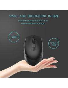 Ratón Inalámbrico ONE-UP Negro, Silencioso, USB, 10m Alcance 2