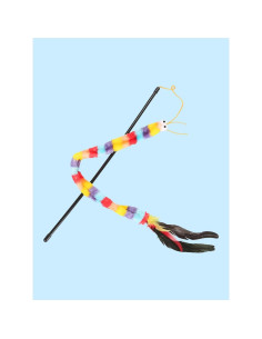 Juguete interactivo para gatos QWINEE varita teaser 45 cm 2