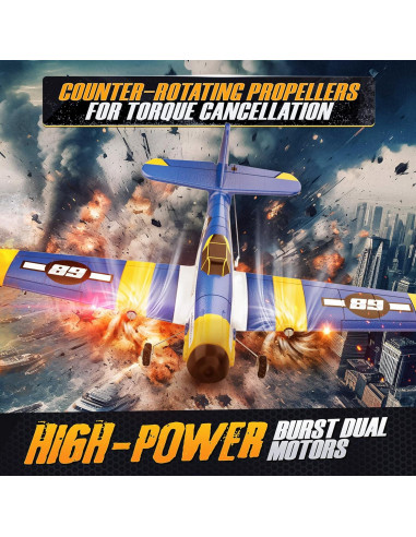 Avión RC BEZGAR Z61 con Giroscopio y Luces LED