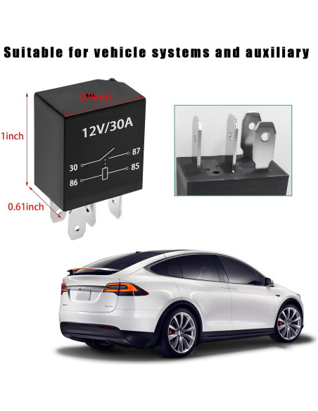 Relé de Arranque 4 Pines 12V 30A Ohleats - 2 Unidades