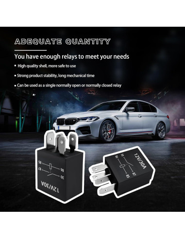 Relé de Arranque 4 Pines 12V 30A Ohleats - 2 Unidades