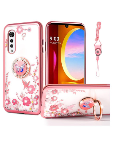Funda Silicona Suave Nancheng Rosa para LG Velvet 5G con Soporte