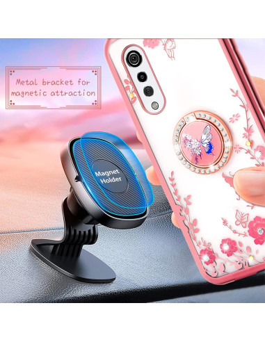 Funda Silicona Suave Nancheng Rosa para LG Velvet 5G con Soporte