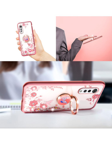 Funda Silicona Suave Nancheng Rosa para LG Velvet 5G con Soporte