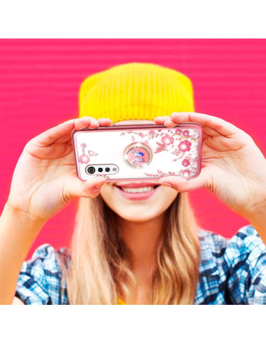 Funda Silicona Suave Nancheng Rosa para LG Velvet 5G con Soporte