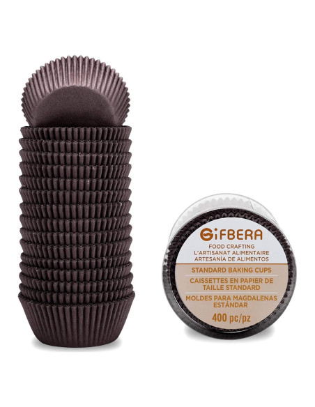 Forros para Cupcakes Estándar GiFBERA 400 Pcs Marrón