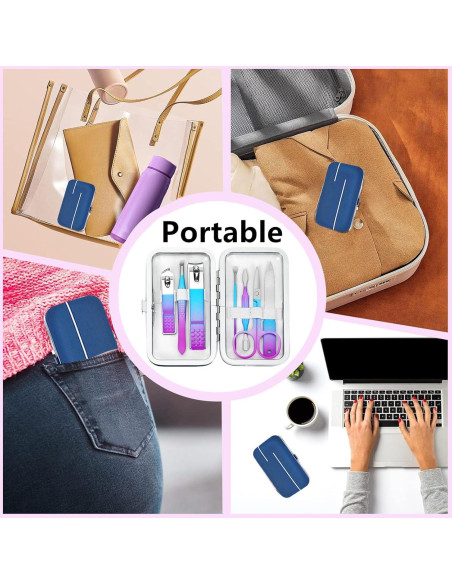 Juego de Manicura 7 Piezas Feiworui con Estuche Portátil