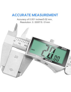 Calibrador Digital 15 cm Jiavarry Acero Inoxidable Pantalla LCD 2